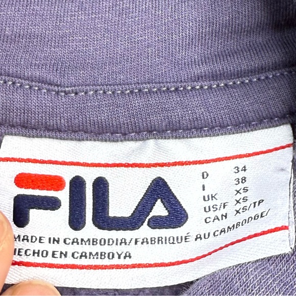 Muted Indigo Pullover Fleece Hoodie with Kangaroo Pocket – FILA - Picture 3 of 6